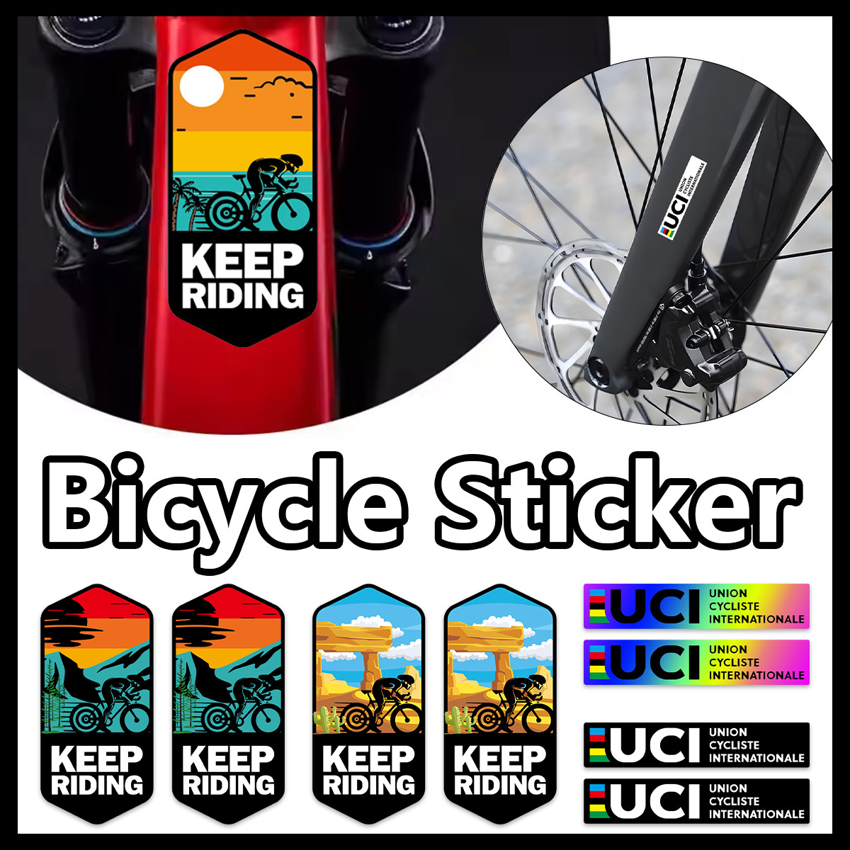 UCI Keep Riding Sticker Set 1S - đánh giá và giá Mountain Biking Uci